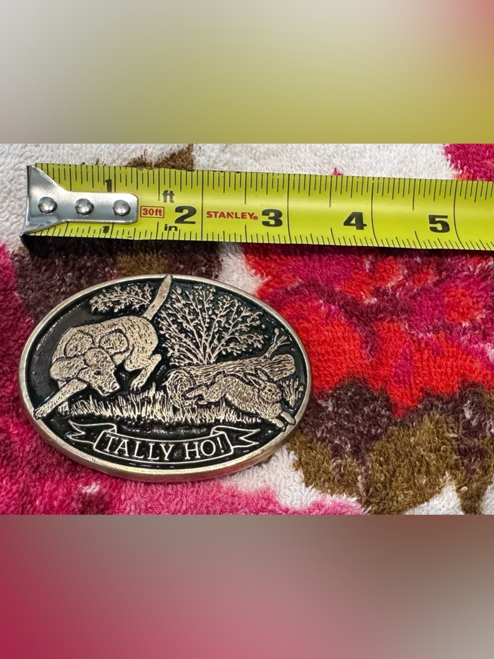 Tally Ho metal belt buckle